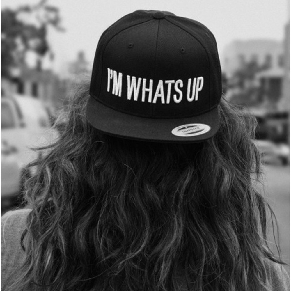 I'm What's Up | Custom Statement piece Snapback Hat – Bold Black Edition